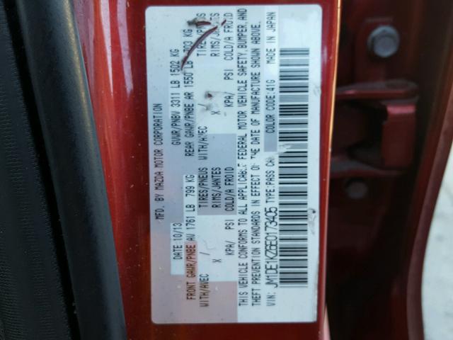 JM1DE1KZ6E0173405 - 2014 MAZDA MAZDA2 SPO 红色 照片 10