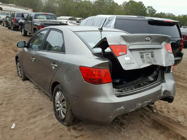 KNAFU4A25A5132159 - 2010 KIA FORTE EX GRAY photo 3