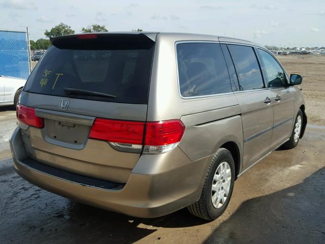 5FNRL3H24AB032751 - 2010 HONDA ODYSSEY LX BEIGE photo 4