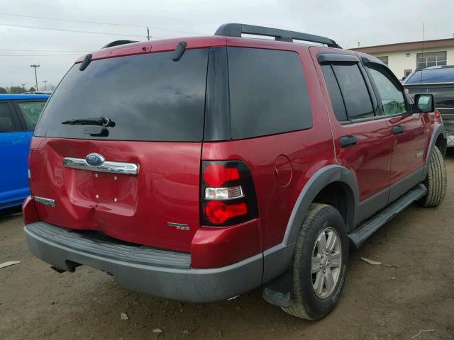 1FMEU73E46UA08996 - 2006 FORD EXPLORER X RED photo 4