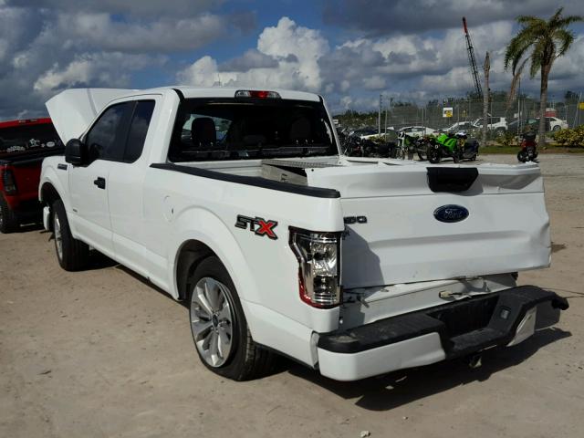 1FTEX1CP2HFC50493 - 2017 FORD F150 SUPER WHITE photo 3