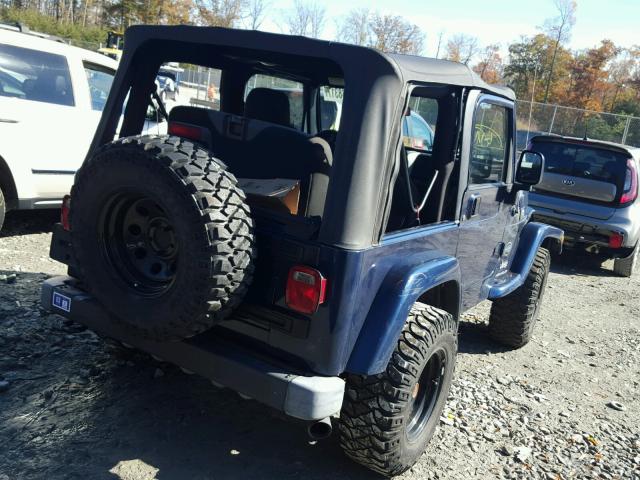 1J4FA39S25P369660 - 2005 JEEP WRANGLER X BLUE photo 4