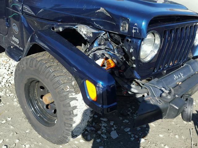 1J4FA39S25P369660 - 2005 JEEP WRANGLER X BLUE photo 9