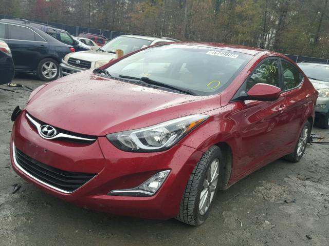 5NPDH4AE5GH713355 - 2016 HYUNDAI ELANTRA SE RED photo 2