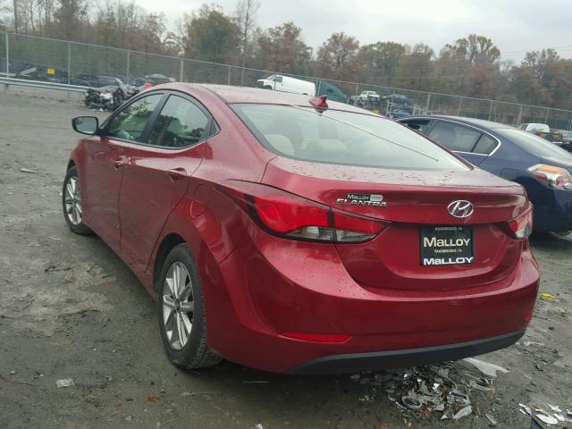 5NPDH4AE5GH713355 - 2016 HYUNDAI ELANTRA SE RED photo 3