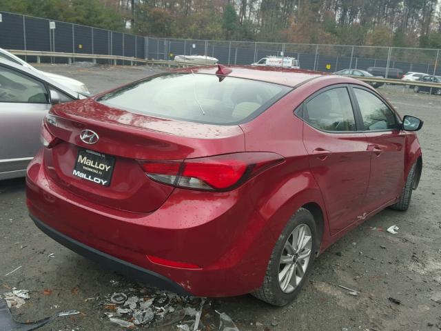 5NPDH4AE5GH713355 - 2016 HYUNDAI ELANTRA SE RED photo 4