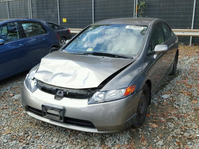 1HGFA16576L039760 - 2006 HONDA CIVIC LX GRAY photo 2