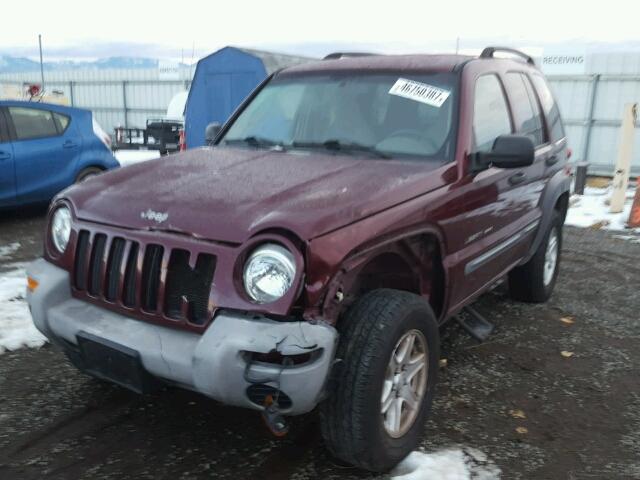 1J4GL48K02W124380 - 2002 JEEP LIBERTY SP PURPLE photo 2