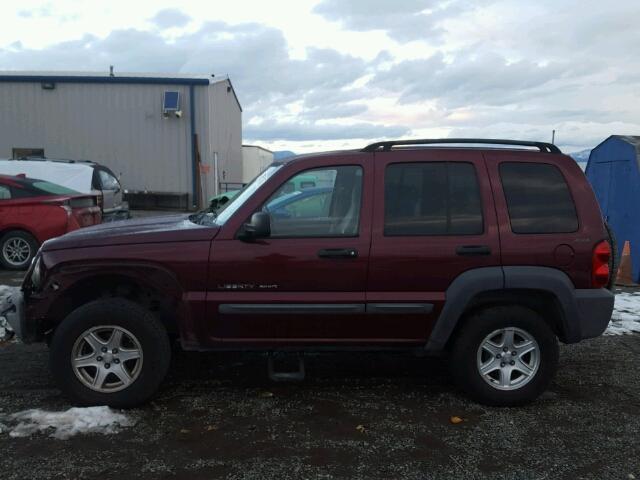 1J4GL48K02W124380 - 2002 JEEP LIBERTY SP PURPLE photo 9