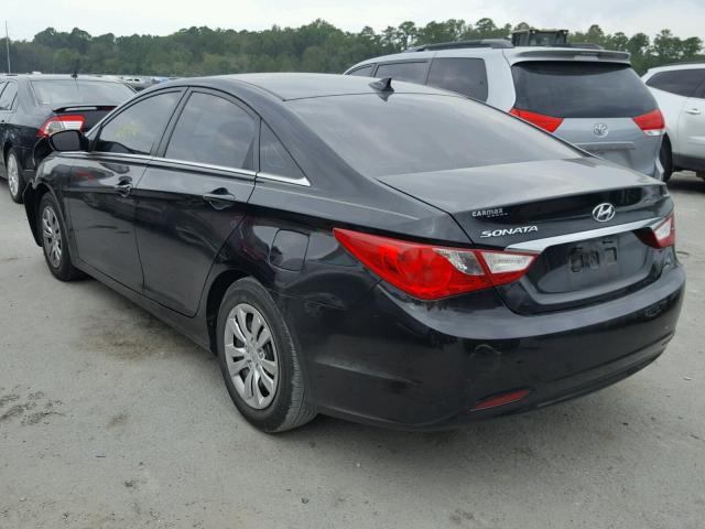 5NPEB4AC9CH500827 - 2012 HYUNDAI SONATA GLS BLACK photo 3