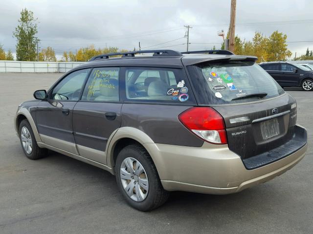 4S4BP60C886316008 - 2008 SUBARU OUTBACK BROWN photo 3