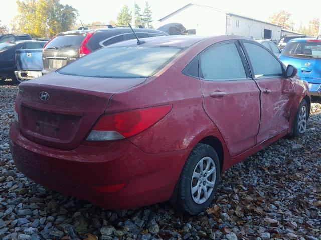 KMHCT4AEXCU128891 - 2012 HYUNDAI ACCENT RED photo 4