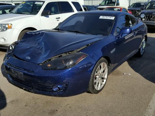 KMHHN66F37U255002 - 2007 HYUNDAI TIBURON GT BLUE photo 2