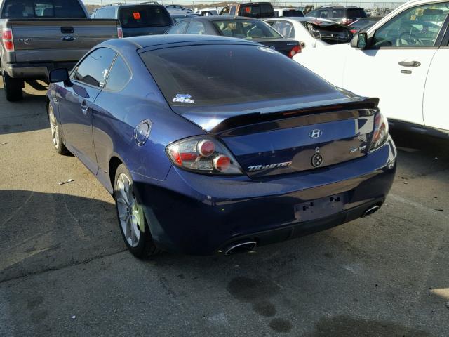 KMHHN66F37U255002 - 2007 HYUNDAI TIBURON GT BLUE photo 3