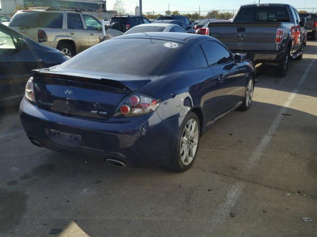 KMHHN66F37U255002 - 2007 HYUNDAI TIBURON GT BLUE photo 4