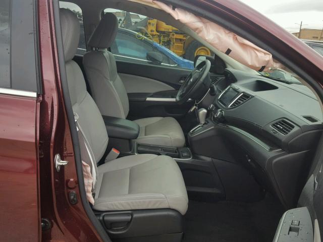 2HKRM3H79FH525469 - 2015 HONDA CR-V EXL BURGUNDY photo 5