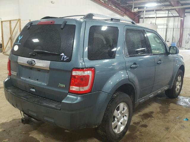 1FMCU0EG3BKC31923 - 2011 FORD ESCAPE LIM TEAL photo 4