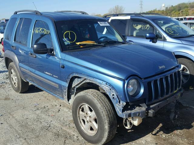 1J4GL48K03W630227 - 2003 JEEP LIBERTY SP BLUE photo 1