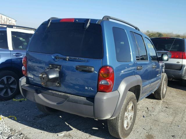 1J4GL48K03W630227 - 2003 JEEP LIBERTY SP BLUE photo 4