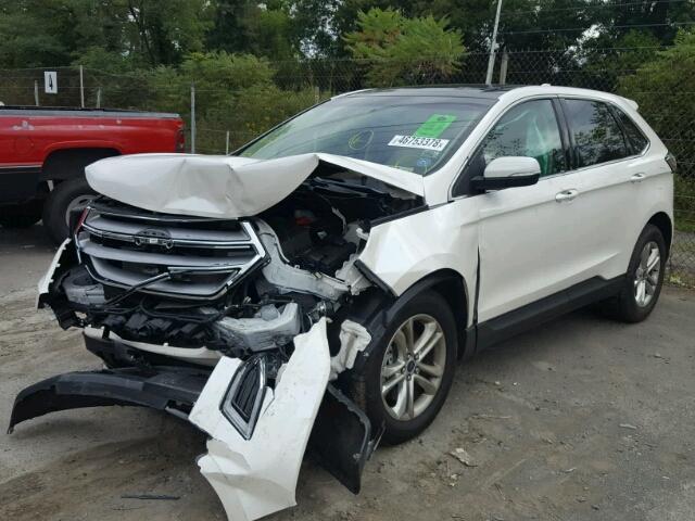 2FMPK4J81HBB08279 - 2017 FORD EDGE SEL WHITE photo 2