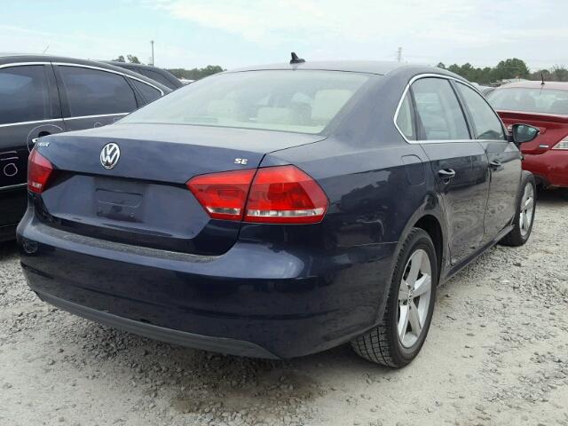 1VWBH7A32CC019166 - 2012 VOLKSWAGEN PASSAT SE BLUE photo 4