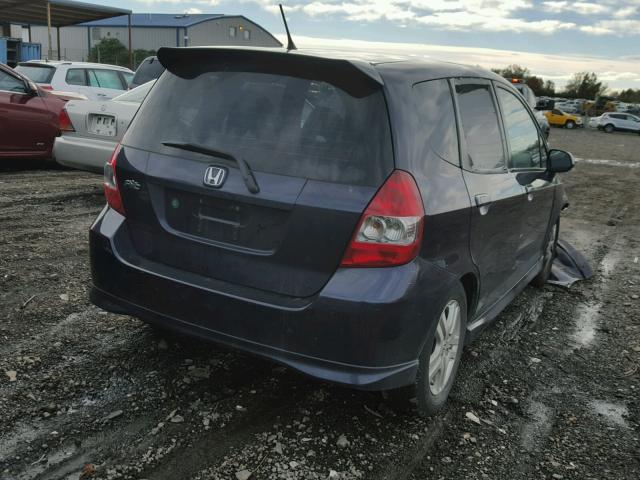 JHMGD38698S061603 - 2008 HONDA FIT SPORT BLUE photo 4