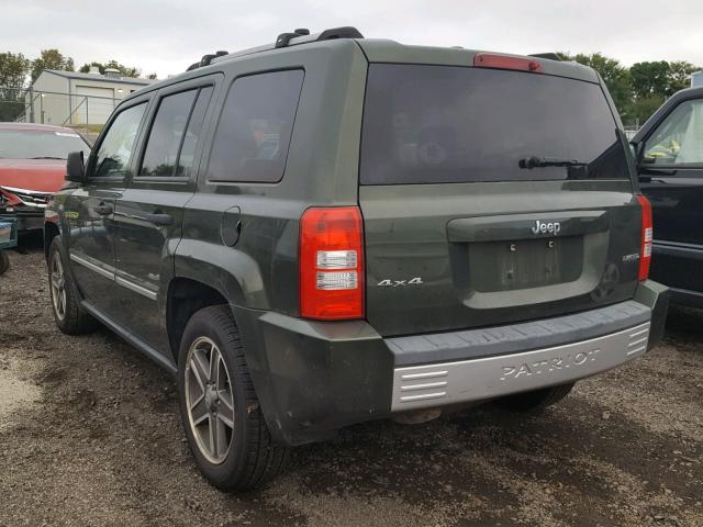 1J8FF48W38D727400 - 2008 JEEP PATRIOT LI GREEN photo 3