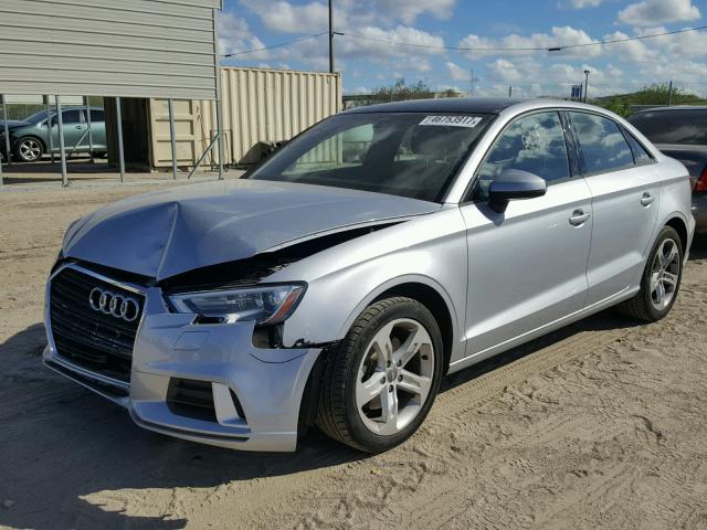 WAUAUGFF1H1048252 - 2017 AUDI A3 PREMIUM SILVER photo 2