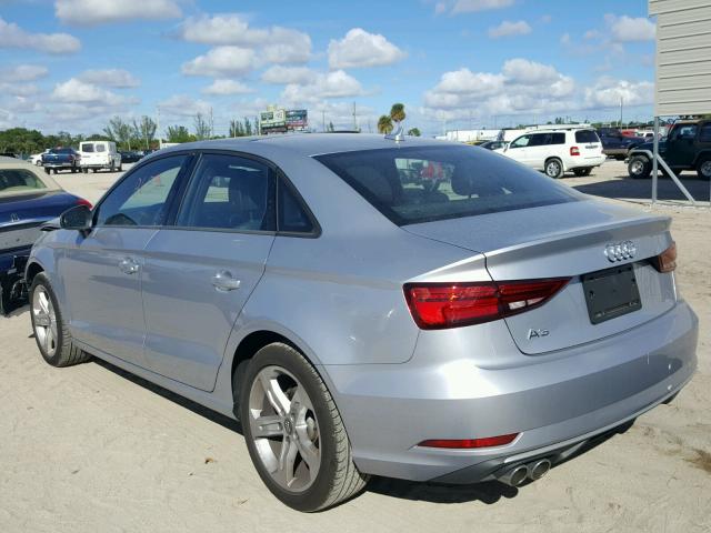 WAUAUGFF1H1048252 - 2017 AUDI A3 PREMIUM SILVER photo 3