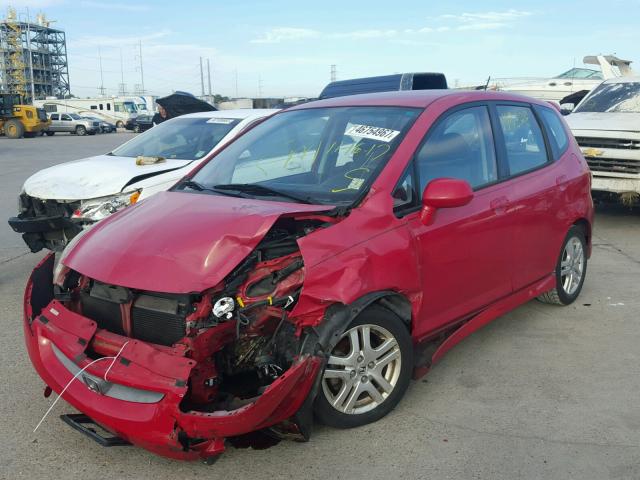 JHMGD38627S042289 - 2007 HONDA FIT S RED photo 2