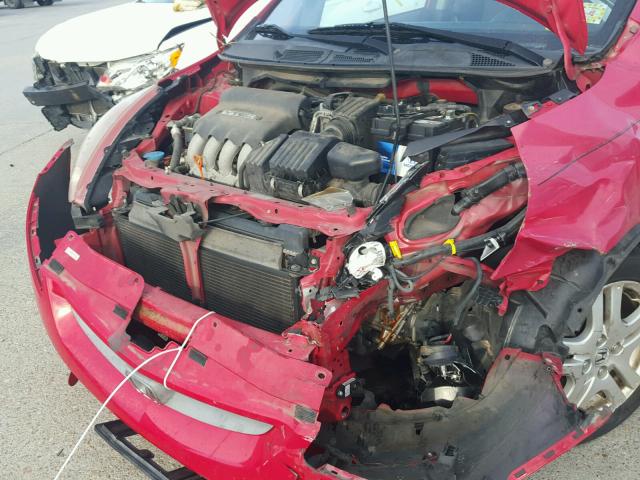 JHMGD38627S042289 - 2007 HONDA FIT S RED photo 9