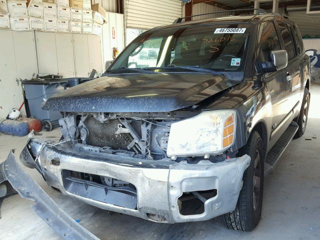 5N1AA08A85N726015 - 2005 NISSAN ARMADA SE CHARCOAL photo 2