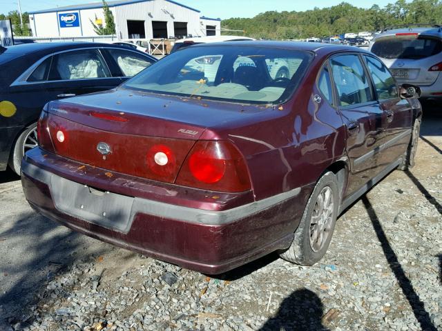 2G1WF52E639286129 - 2003 CHEVROLET IMPALA MAROON photo 4