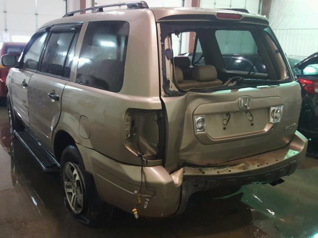 2HKYF184X4H556646 - 2004 HONDA PILOT EX TAN photo 3