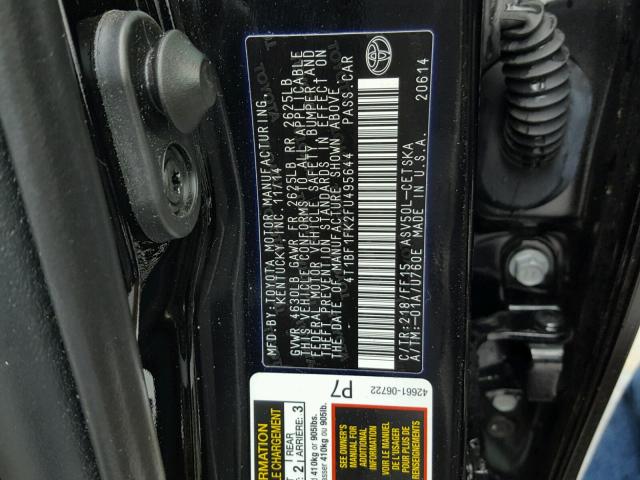 4T1BF1FK2FU495644 - 2015 TOYOTA CAMRY LE შავი ფოტო 10