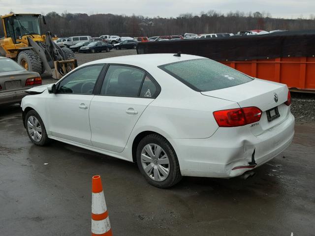 3VWD17AJ1EM424089 - 2014 VOLKSWAGEN JETTA SE WHITE photo 3