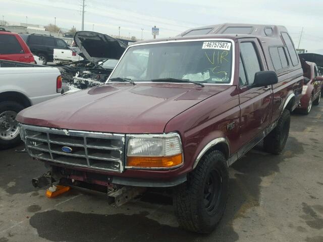 1FTEF15Y4TLA26614 - 1996 FORD F150 MAROON photo 2