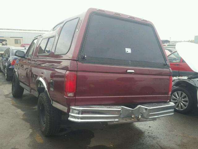 1FTEF15Y4TLA26614 - 1996 FORD F150 MAROON photo 3