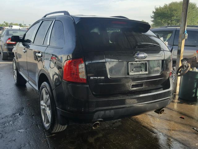 2FMDK3JC8CBA67269 - 2012 FORD EDGE BLACK photo 3