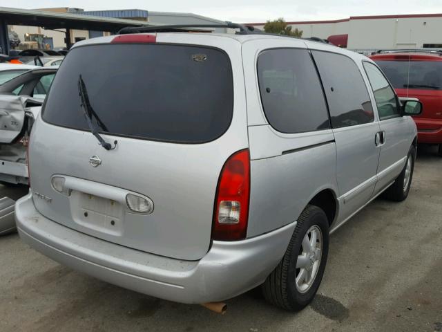 4N2ZN15T42D814694 - 2002 NISSAN QUEST GXE SILVER photo 4