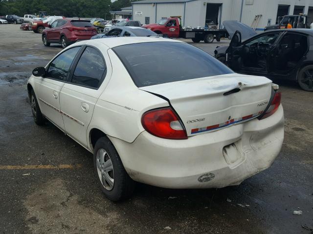 1B3ES26C72D579918 - 2002 DODGE NEON WHITE photo 3