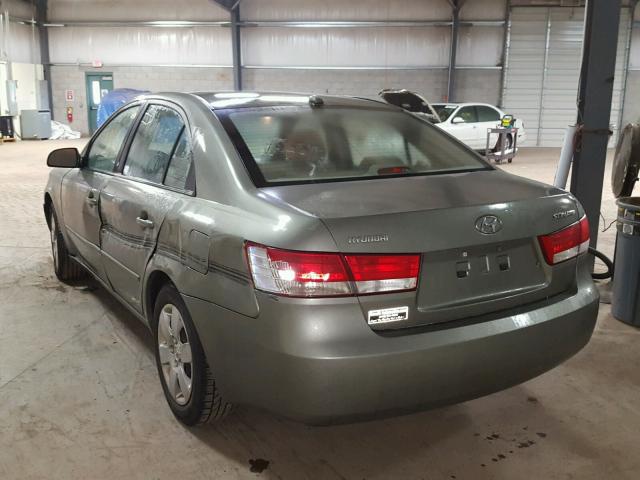 5NPET46C47H255141 - 2007 HYUNDAI SONATA GLS GREEN photo 3