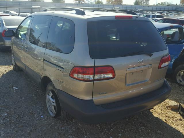 4T3ZF13C81U370949 - 2001 TOYOTA SIENNA LE BEIGE photo 3