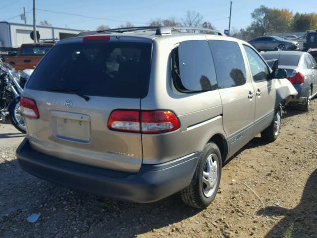 4T3ZF13C81U370949 - 2001 TOYOTA SIENNA LE BEIGE photo 4