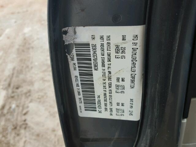 2B3KA43G76H358630 - 2006 DODGE CHARGER SE GRAY photo 10