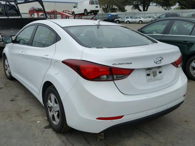 5NPDH4AE4FH641529 - 2015 HYUNDAI ELANTRA WHITE photo 3