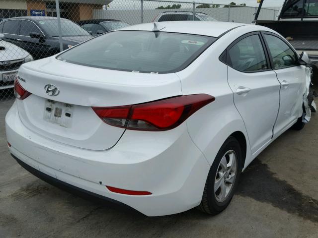 5NPDH4AE4FH641529 - 2015 HYUNDAI ELANTRA WHITE photo 4