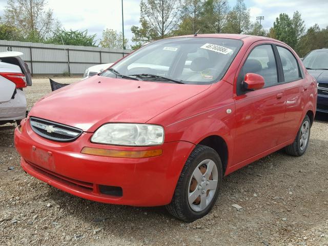 KL1TD52625B403285 - 2005 CHEVROLET AVEO BASE Қызыл фото 2
