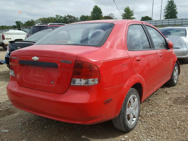 KL1TD52625B403285 - 2005 CHEVROLET AVEO BASE Қызыл фото 4