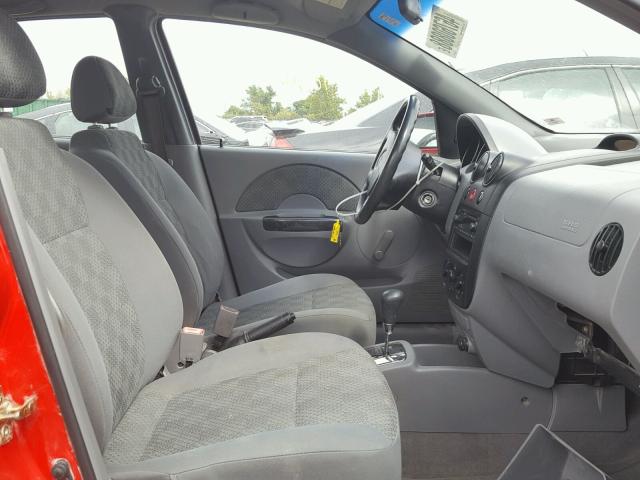 KL1TD52625B403285 - 2005 CHEVROLET AVEO BASE Қызыл фото 5